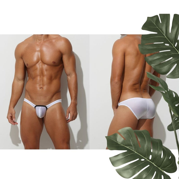 4-pack Men’s Low-Rise Satin Ice Silk Briefs with Enhanced Pouch - JEWYEE AY 727