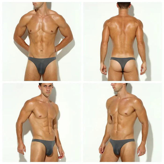 5 Pack- 3D Seamless Pouch - Men's Ultra Thin Ice Silk Thongs- JEWYEE 809