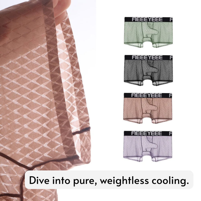 4-Pack Elephant's Trunk Ultra-thin Ice Silk Textured Mesh Underpants for Men - JEWYEE AY 2003