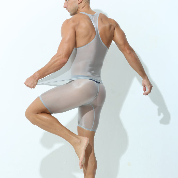 Men's See-through Ultra Thin Ice Silk Seamless Racerback Tank Top or Underpants  - JEWYEE AY 843/829