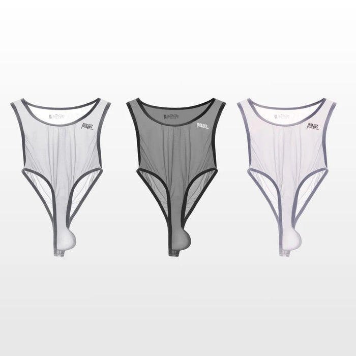 Men's See-Through Ice Silk Bodysuit - JEWYEE AY 893