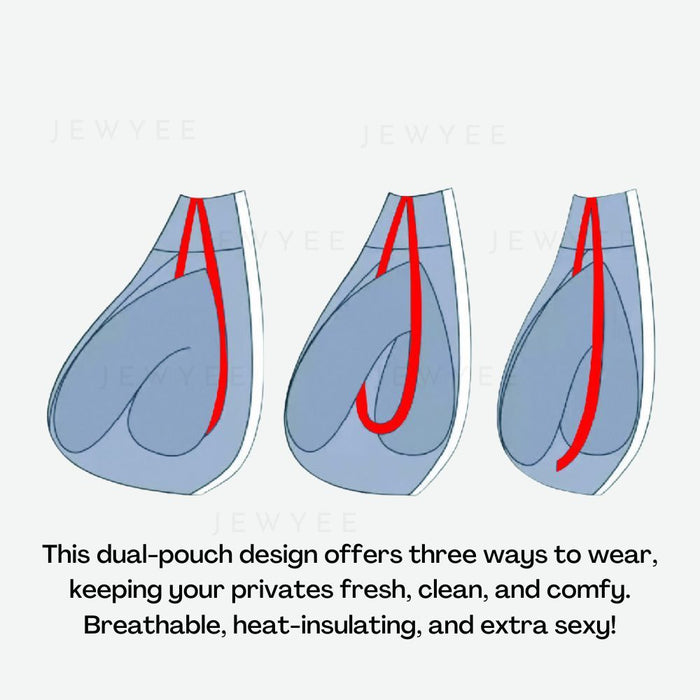 4-Pack Men's Dual Pouch Ice Silk Trunks- JEWYEE 1056P