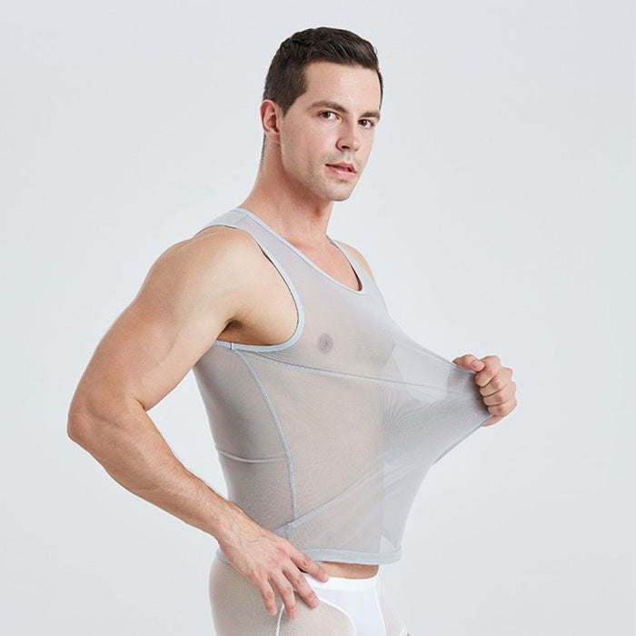 JEWYEE 1301- Men’s Ultra-Thin Ice Silk Mesh Tank Top – Lightweight, Breathable & Cooling