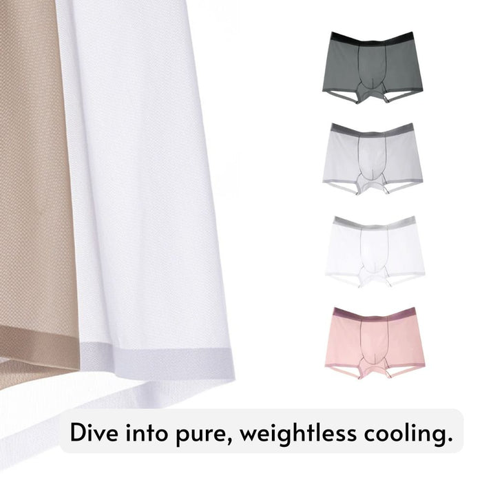 4-Pack Men's See-throug Ultra Thin Ice Silk Underpants - JEWYEE 8006