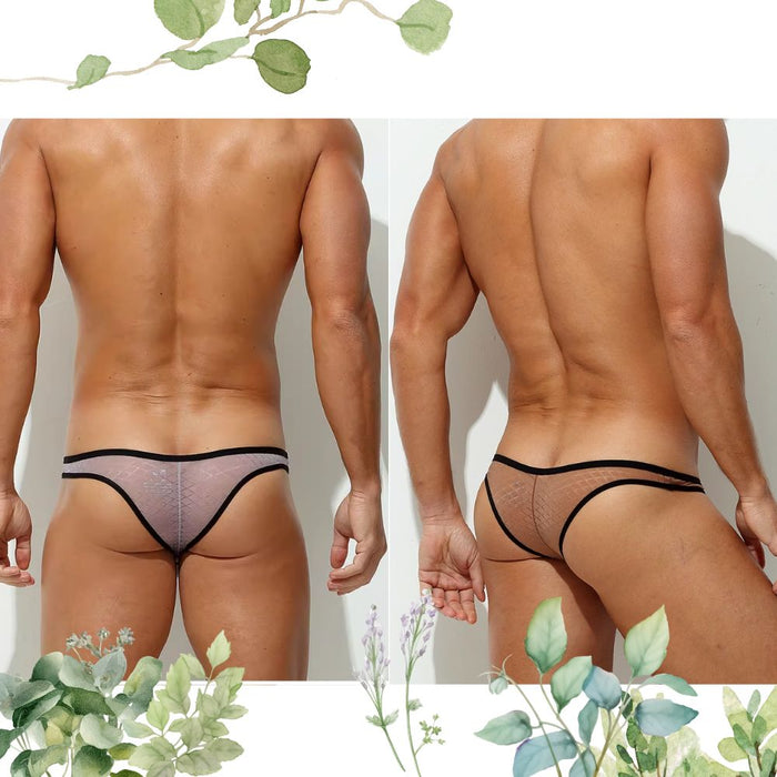 4-Pack Men's See-through Textured Mesh Ice Silk Low-rise Briefs - JEWYEE AY 1992