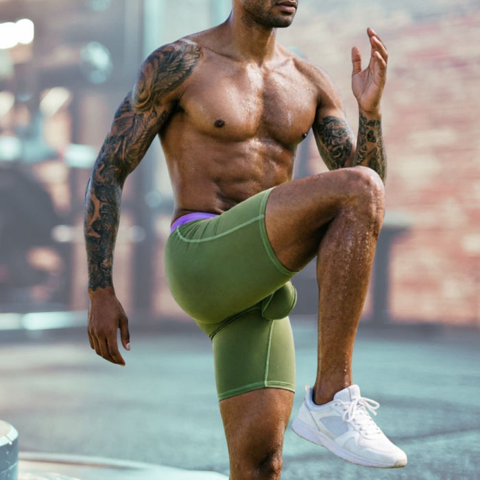3-Pack JEWYEE 034DPJ - Men’s Dual Pouch Long Boxer Briefs – Breathable Ice Silk, Ultra-Thin Comfort
