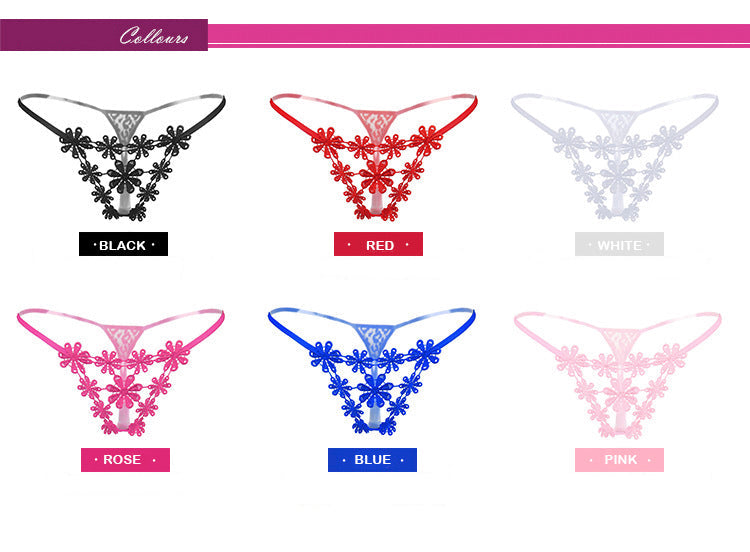 FINAL SALE - 6 Pack - Embroidery Thongs for Women  JEWYEE 2170