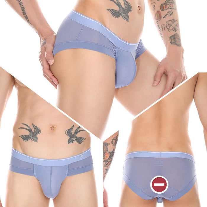 Men's Mesh Ice Silk Low-Rise Underpants with Spacious Pouch  (4-Pack) - JEWYEE CL 1056