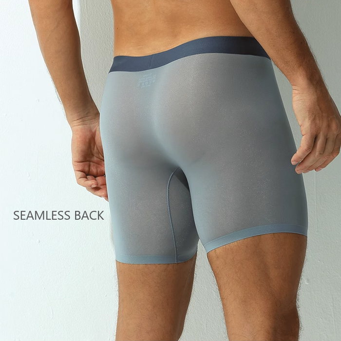 (4-Pack) Men's Feather-light Ice Silk Mesh Boxer Briefs Up to Size XXL -JEWYEE 023WPJ
