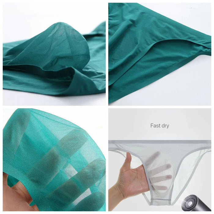 (5 Pack) No-Chafe 3D Seamless Pouch - Men's Ultra Thin Ice Silk Briefs- JEWYEE 808