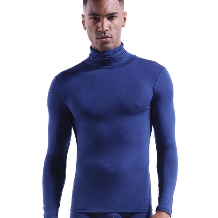 Turtleneck Long-Sleeve Base Layer T-shirt for Men JEWYEE 025