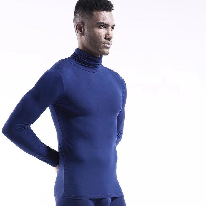 Turtleneck Long-Sleeve Base Layer T-shirt for Men JEWYEE 025