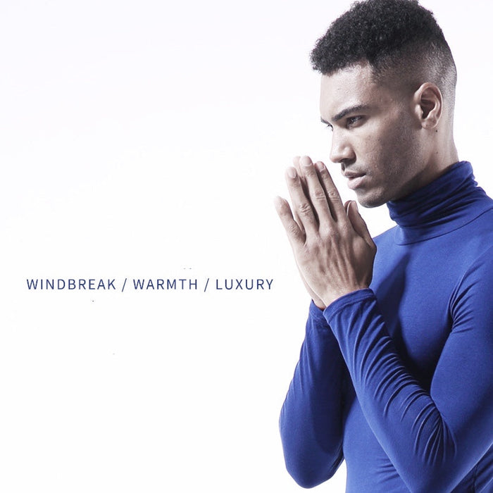 Turtleneck Long-Sleeve Base Layer T-shirt for Men JEWYEE 025
