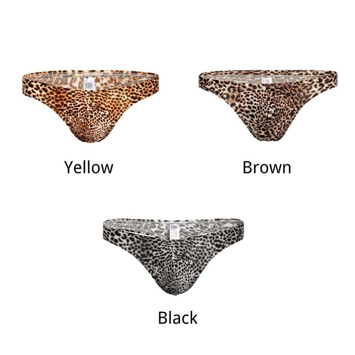 FINAL SALE - 3 pack Leopard Print Thongs for Men JEWYEE B205