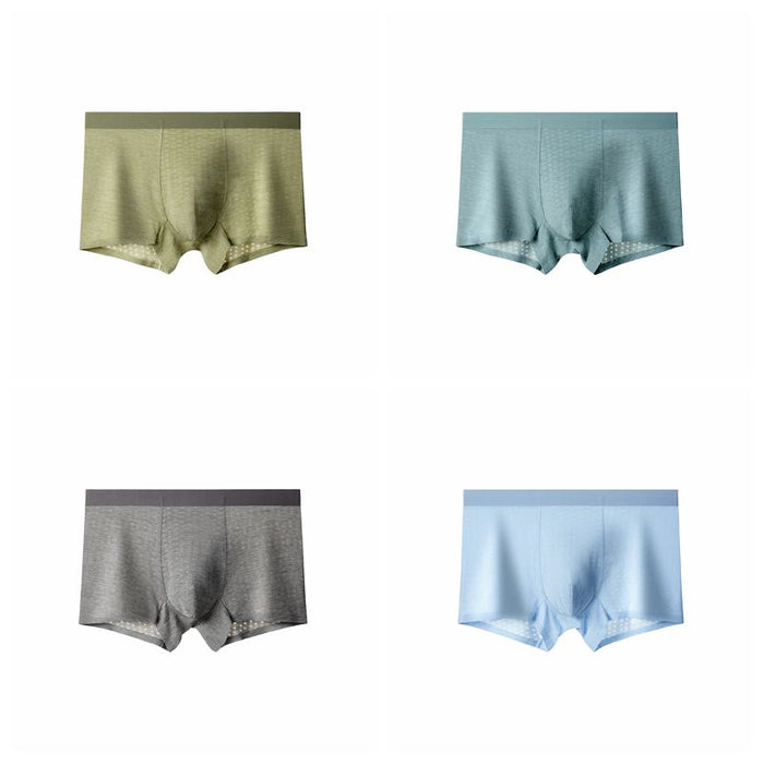 FINAL SALE - (4-Pack) Men's Ice Silk Mesh Trunks JEWYEE 6631