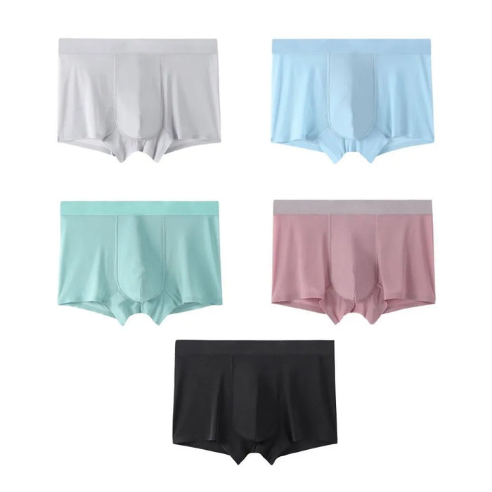FINAL SALE -  (5-Pack) Up To Size XXXL Men's 3D Pouch Ultra Thin Ice Silk Trunks -JEWYEE 3023