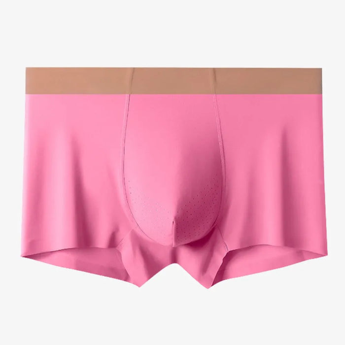 FINAL SALE -  (4 Pack) Men's Perforated Pouch Ice Silk Trunks- JEWYEE - J012