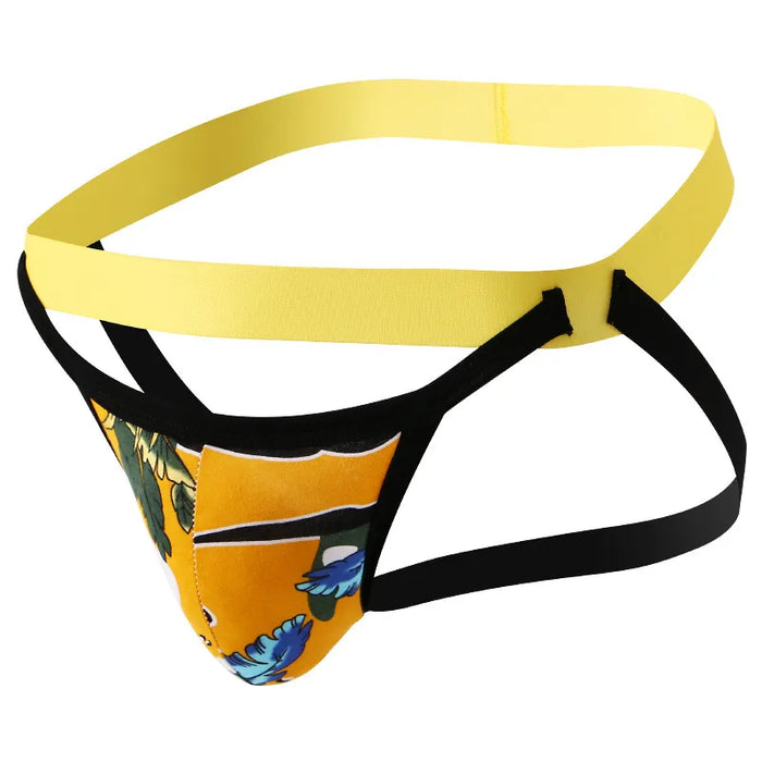 FINAL SALE -(4-Pack)Men's Printed Cotton Jockstraps  - JEWYEE 4036