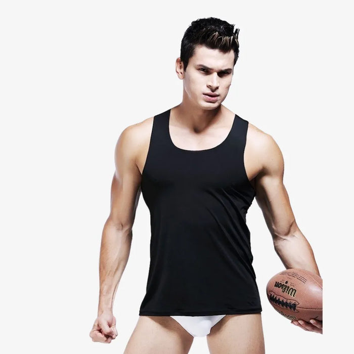 FINAL SALE - (3-Pack)  Ultra Thin Ice Silk Seamless Tank Top for MenJEWYEE 026