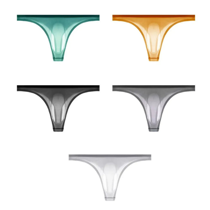 5 Pack- 3D Seamless Pouch - Men's Ultra Thin Ice Silk Thongs- JEWYEE 809
