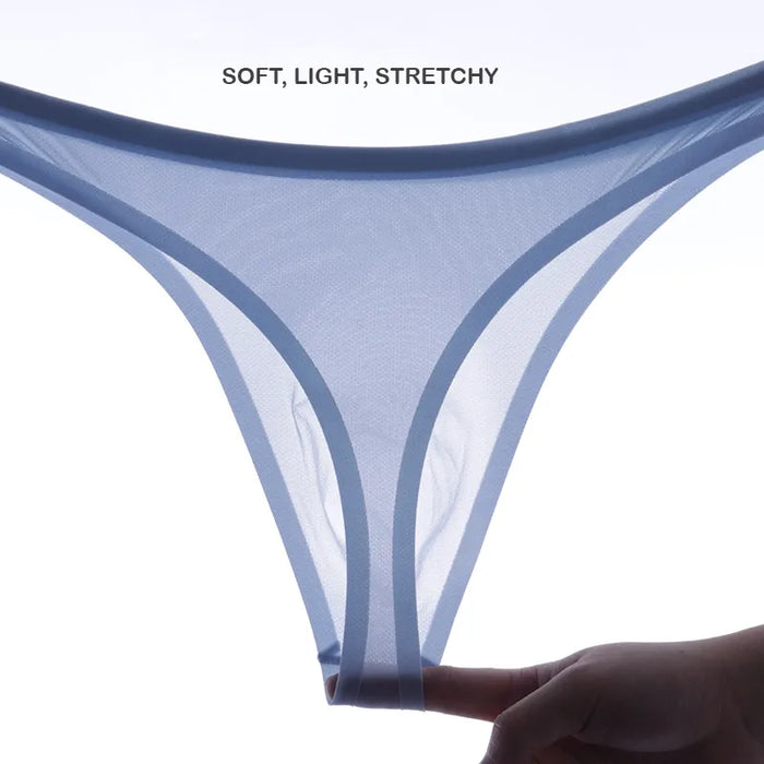 (5-Pack) No-Chafe Pouch - Men's Ice Silk Mesh Thongs - JEWYEE AY 2022