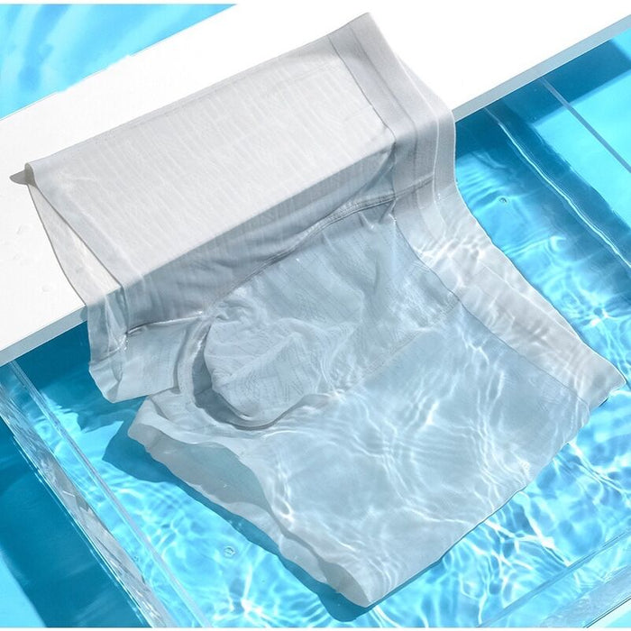 FINAL SALE -(3-Pack)  Men's Patterned Ultra Thin Ice Silk Trunks JEWYEE 4002