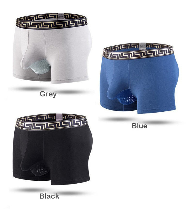 FINAL SALE - Dual Pouch - Men's Patterned Waistband Modal Underwear (3-Pack) JEWYEE 8002