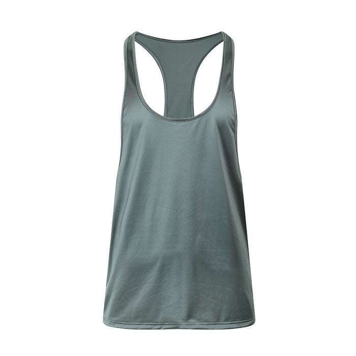 JEWYEE 3601- Men’s Ice Silk Satin Stringer Tank Top – Solid Color,  Lightweight Fit