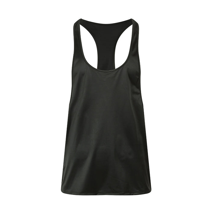 JEWYEE 3601- Men’s Ice Silk Satin Stringer Tank Top – Solid Color,  Lightweight Fit