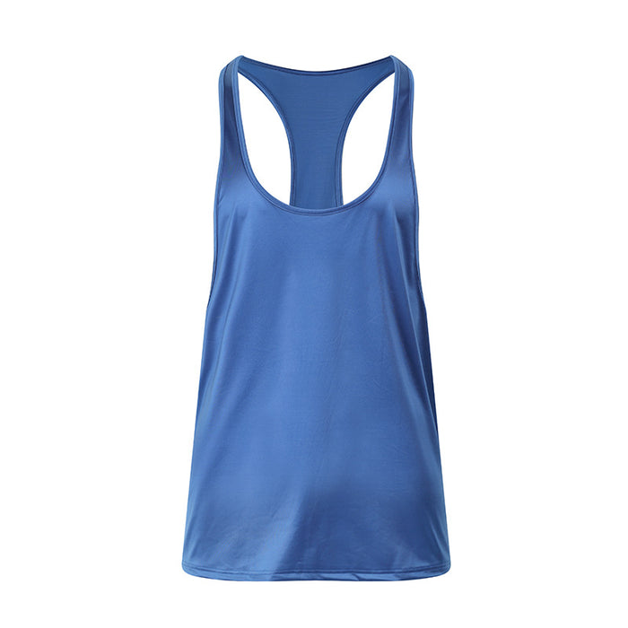 JEWYEE 3601- Men’s Ice Silk Satin Stringer Tank Top – Solid Color,  Lightweight Fit