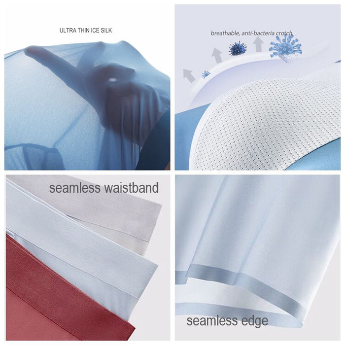 FINAL SALE - Men's Ultra Thin Ice Silk Underpants (4-Pack) - JEWYEE - ZJ026