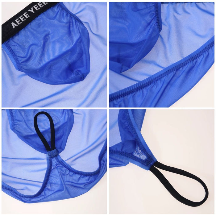 JEWYEE AY 760- 4-pack Men’s Sheer Ultra-Thin Ice Silk Briefs – Fit with Adjustable Support