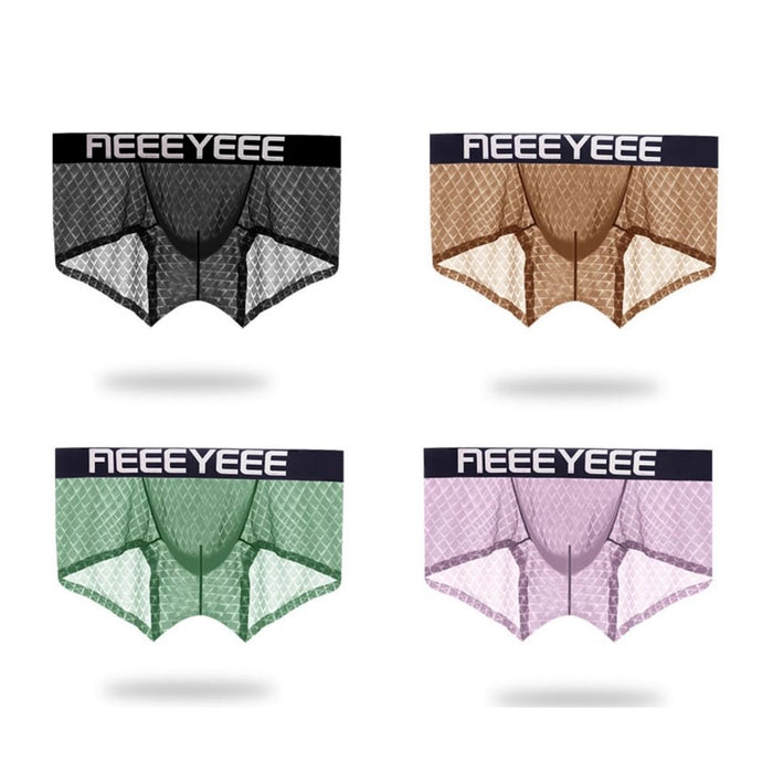 4-Pack Men's Cooling Mesh Ice Silk Underpants (4-Pack) - JEWYEE AY 1987