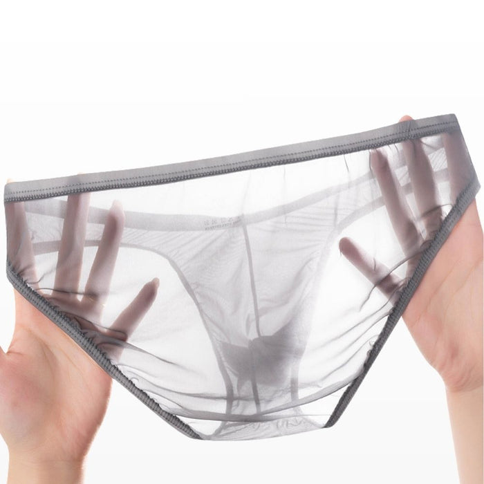 JEWYEE 8801- 4-pack Men’s Ultra-Thin Ice Silk Cooling See-through Briefs – Lightweight & Breathable