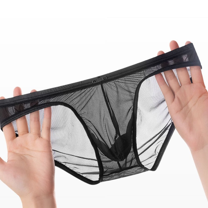 JEWYEE 8801- 4-pack Men’s Ultra-Thin Ice Silk Cooling See-through Briefs – Lightweight & Breathable