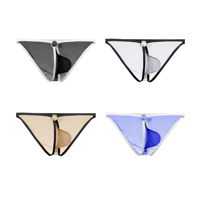 4-pack Men’s Ultra-Thin Ice Silk Briefs – Sheer, Low-Rise with Thin Waistband JEWYEE AY 886