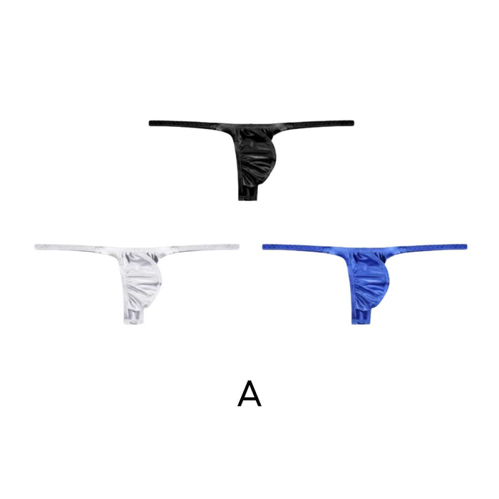 3-Pack Men’s Satin Ice Silk Thong - JEWYEE AY 735