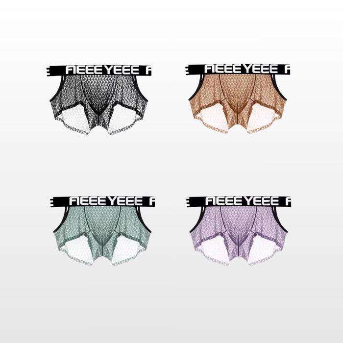4-Pack Men’s Side Mesh Vent See-through Cooling Ice Silk Underpants – JEWYEE AY 1922