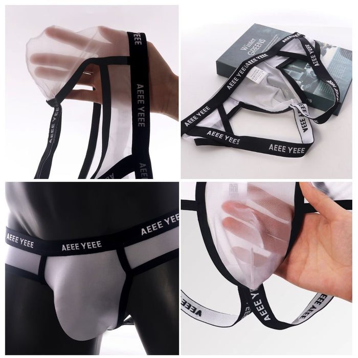 4-pack Men’s See-through Ice Silk Jockstraps - JEWYEE AY 878