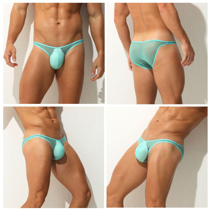 Men's Ultra Thin Ice Silk See-through Briefs Up to Size XXL (5Pack) JEWYEE 827