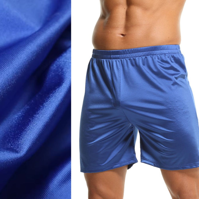 JEWYEE 3602-  Liquid Satin Athletic Lounge Boxers | Relaxed Fit Men's Silk Underwear Up to Size XXL