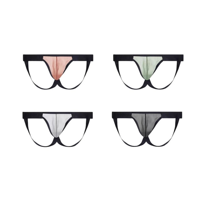 4-Pack Men’s Sheer Ice Silk Jockstrap - JEWYEE AY 1990