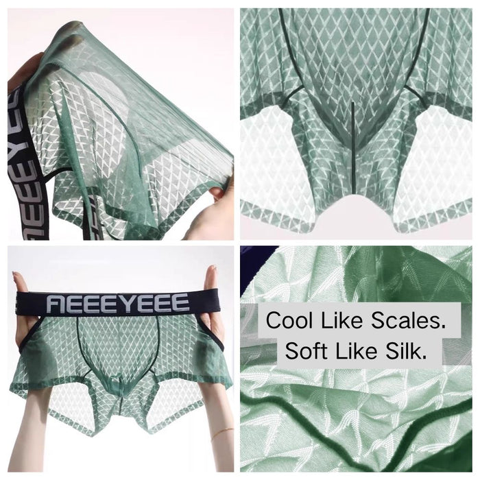 4-Pack Men’s Side Mesh Vent See-through Cooling Ice Silk Underpants – JEWYEE AY 1922