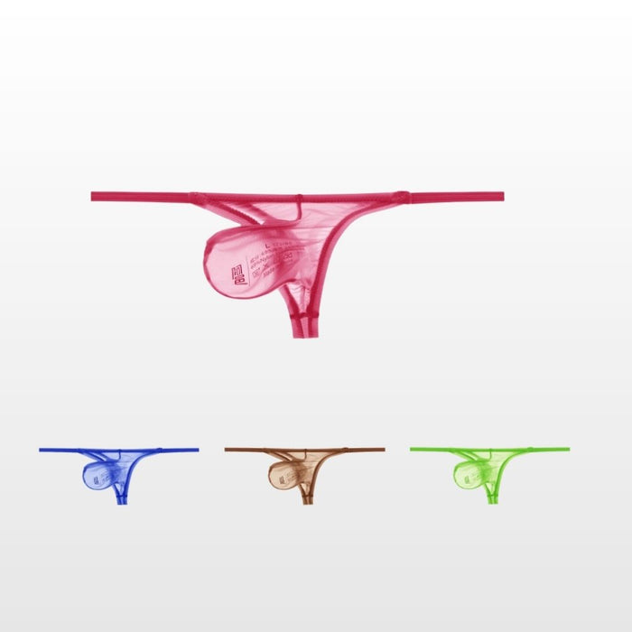 4-pack Men’s  See-through Mesh Ice Silk  Thongs  Up to Size XXL  – JEWYEE AY 861