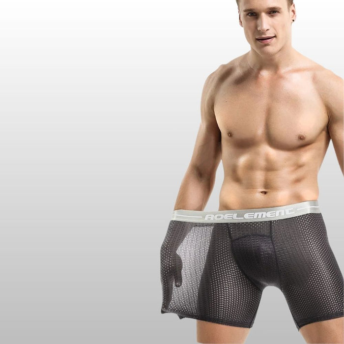 FINAL SALE -4-Pack  Running Men Ice Silk Mesh Underpants - JEWYEE 194