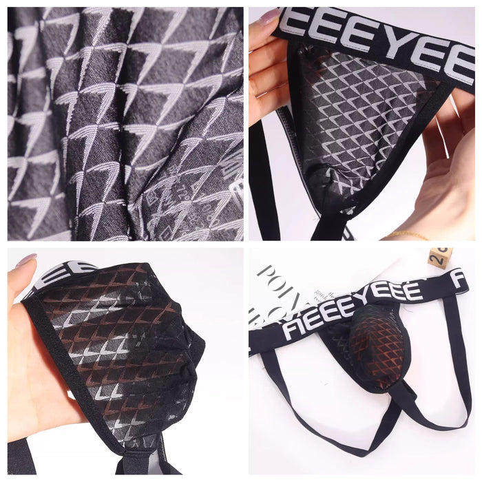 4-pack Men’s Cooling Mesh Ice Silk Jockstraps – Sheer, Low-Rise  JEWYEE AY 1988