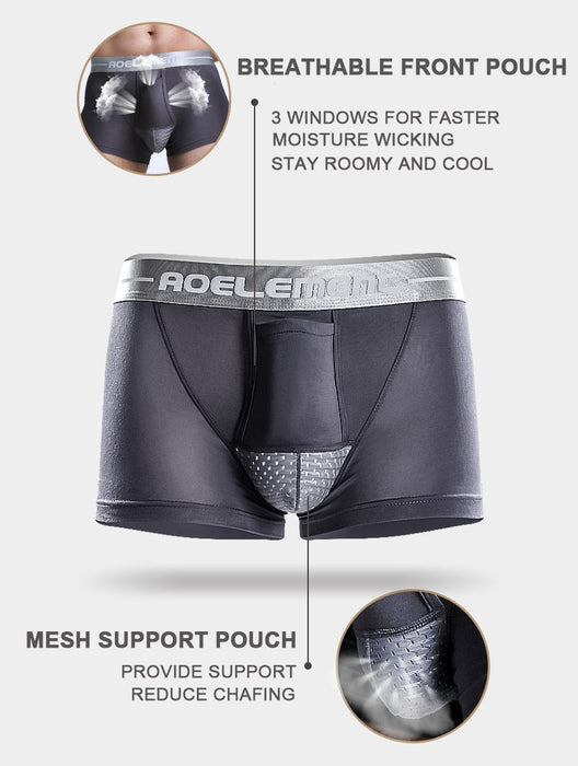 FINAL SALE - (4-Pack) Upward Dual Pouch Trunks for Men JEWYEE 035