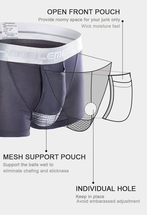 FINAL SALE - (4-Pack) Upward Dual Pouch Trunks for Men JEWYEE 035