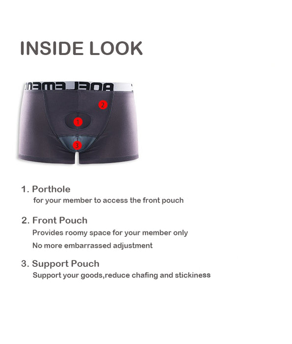FINAL SALE - (4-Pack)Downward Dual Pouch Trunks for Men JEWYEE 063