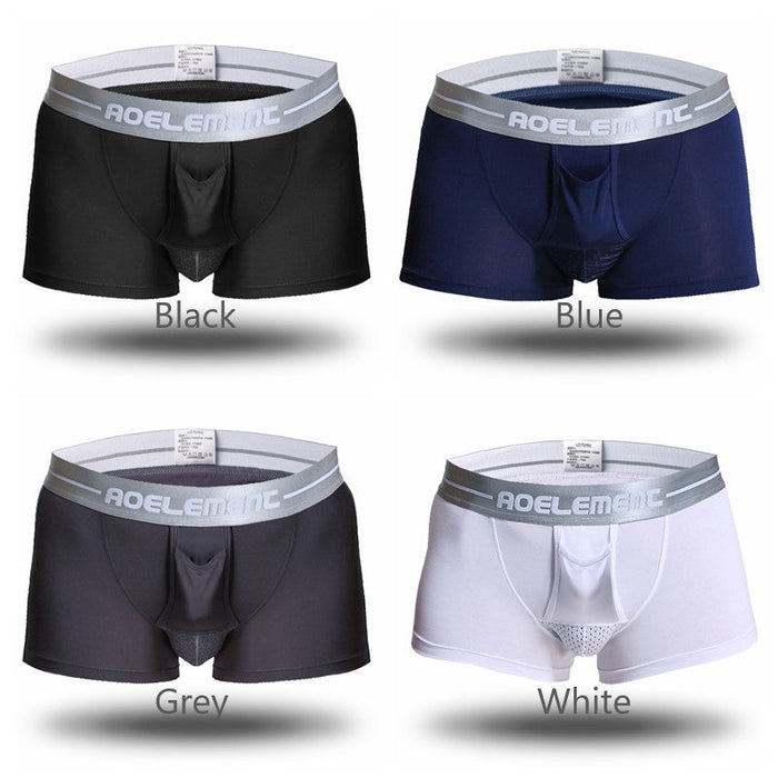 FINAL SALE - (4-Pack) Upward Dual Pouch Trunks for Men JEWYEE 035